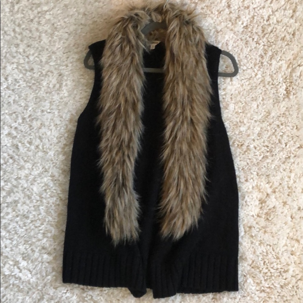 Black and Tan fur sweater vest